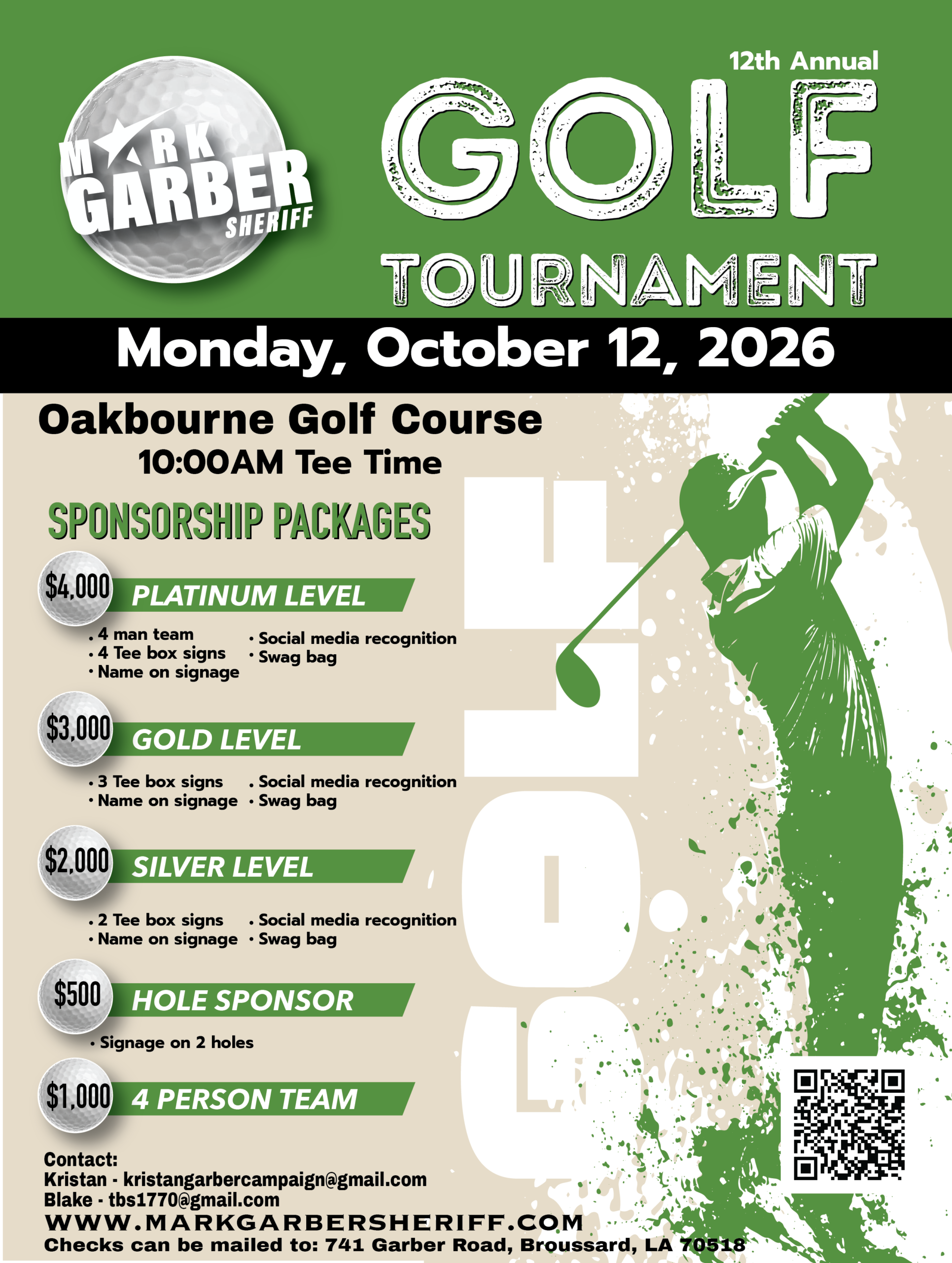 2026 Golf Tournament Flyer